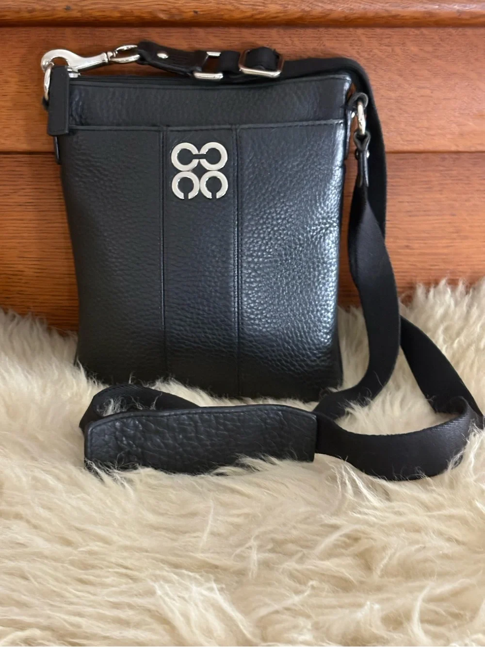 Coach Julia Black Pebbled Leather Crossbody Bag